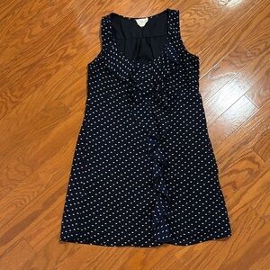 Navy Polka Dot Sleeveless Dress